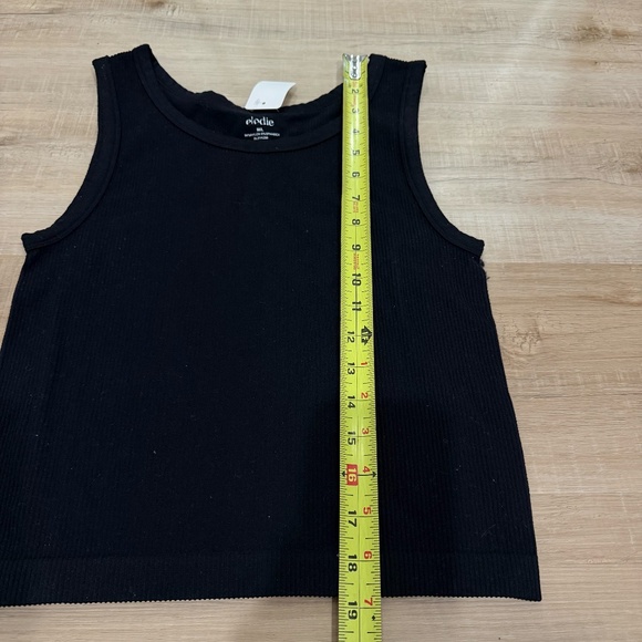 Elodie Black Ribbed Tank Top Size M/L - Picture 3 of 4